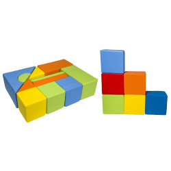 17 Großbausteine Schaumstoffbausteine Softbausteine Bauklötze Schloss+Quader-Set